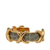 エルメス クロスモチーフ バングル ゴールド グレー メッキ レディース HERMES 【中古】